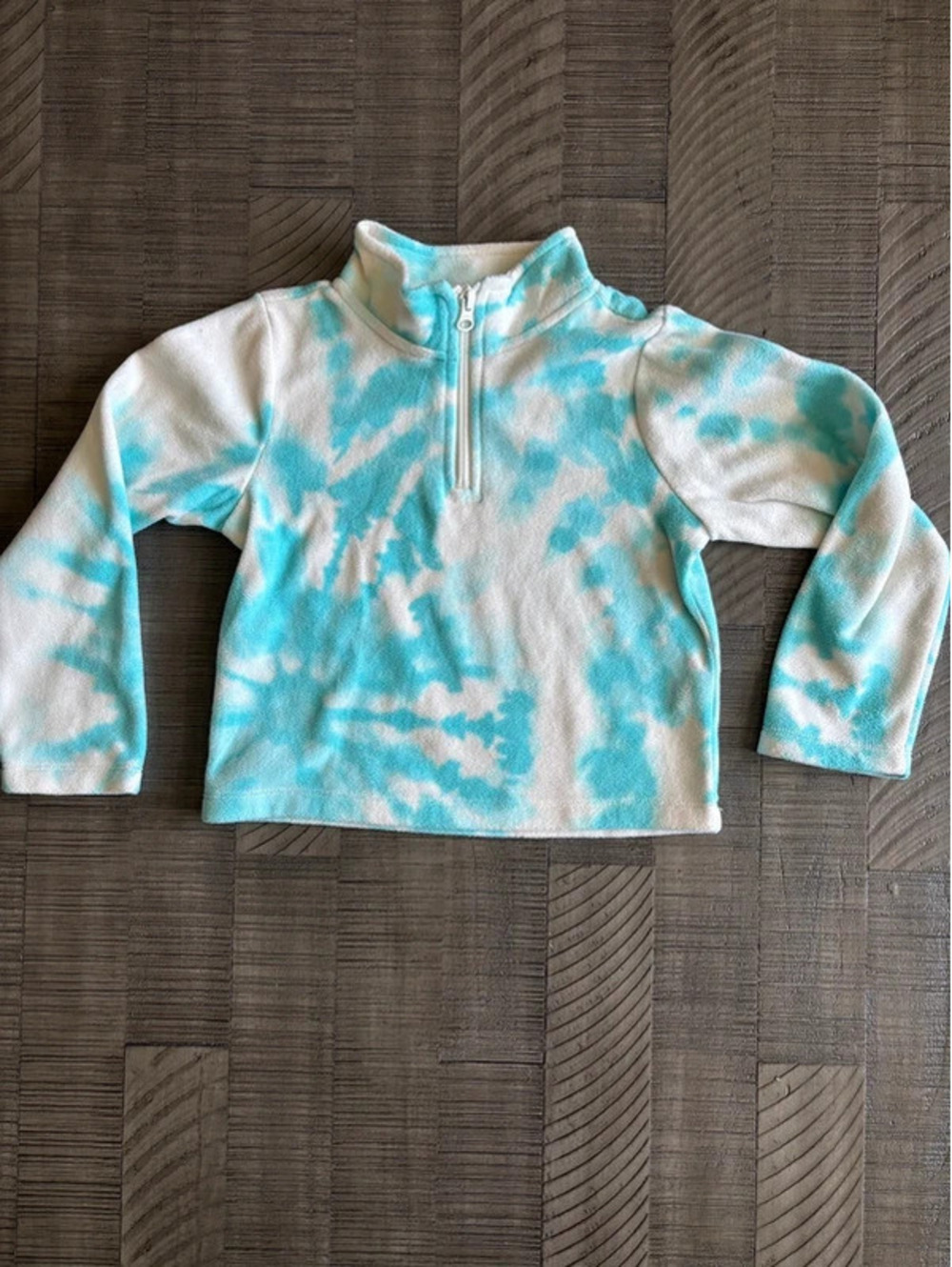 Girls Place Blue Tie Dye Fleece Pullover 1/4 Zip Size 4